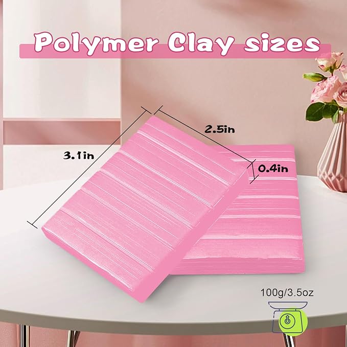 ifergoo Polymer Clay, 100g Modeling Oven Baked Model Clay for Sculpting, DIY, Artistic Creation & School Projects, Great for Kids and Adult (Pink)