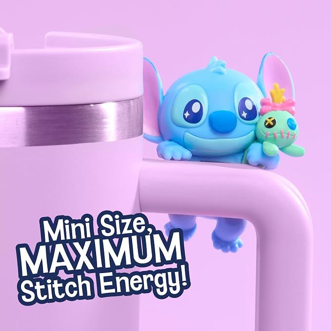 Disney Stitch Attachmeez 2-Pack - Collectible Surprise Mini Figure Blind Box, Hangs Off Books, Phones, Cups & More, UNbox, Attach & Display, for Kids, Fans & Collectors by Just Play