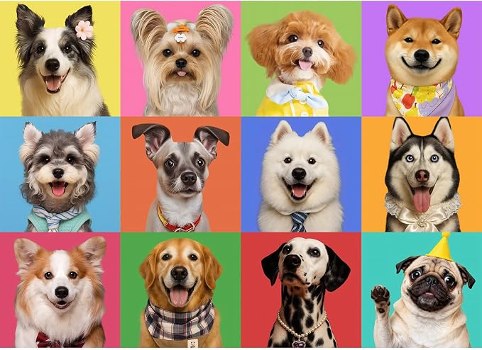 300 Pieces Puzzles for Adults, Multicolor Dogs Puzzle for Adults Children Seniors, Challenging Funny Dogs Puzzles for Kids Ages 8-10 10-12, Great Gift for Family Friends