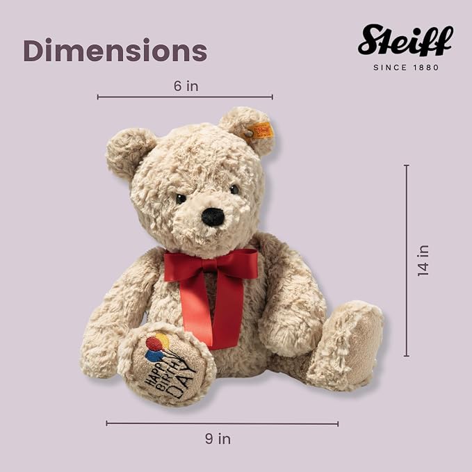 Soft Cuddly Friends Jimmy Teddy Bear Birthday, 14" Plush Toy