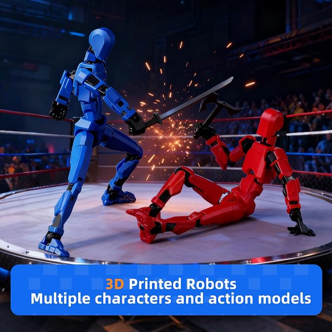 T13 Action Figure Set, 6PCS Already Assembled, Movable Multi-Joints | 3D Printed, Upgraded Tight Joints, for Stop-Motion Animation & Creative Display, Multiple Interchangeable Hands & Weapons