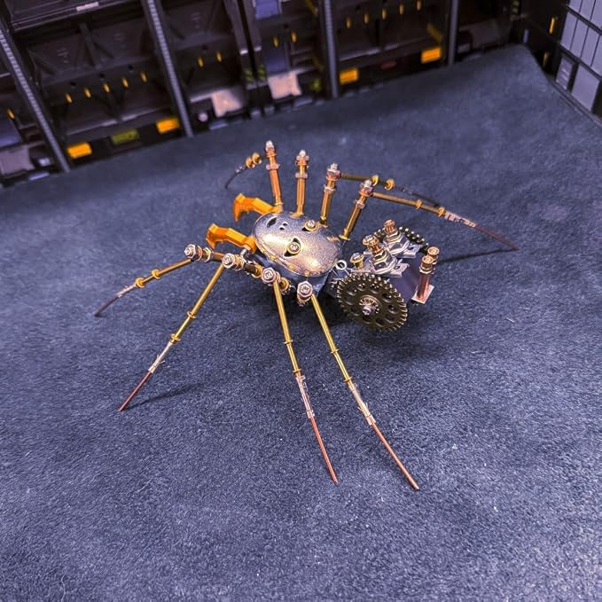 3D Metal Insect Puzzle for Adults, 186PCS Human-Face Hunting Mechanical Spider Model Kit, DIY Assembly Metal Puzzle Decoration Gift for Birthday Christmas