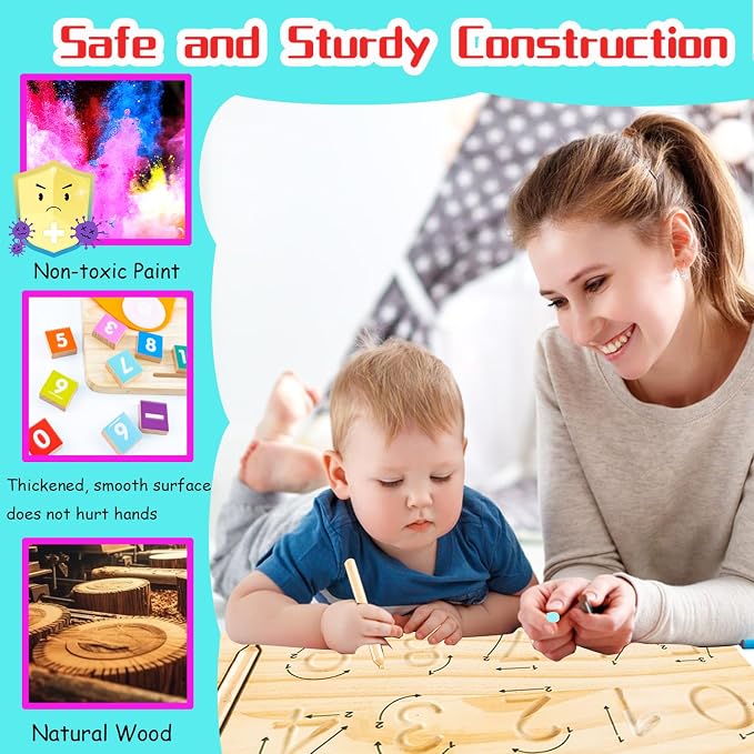 Montessori Toys for 3 4 5 Year Old,Double-Sided Preschool Learning Toys for Toddlers age 2-4,Educational Math manipulatives Number Counting Blocks for Kids,Christmas Stocking Stuffers for Boys Girls
