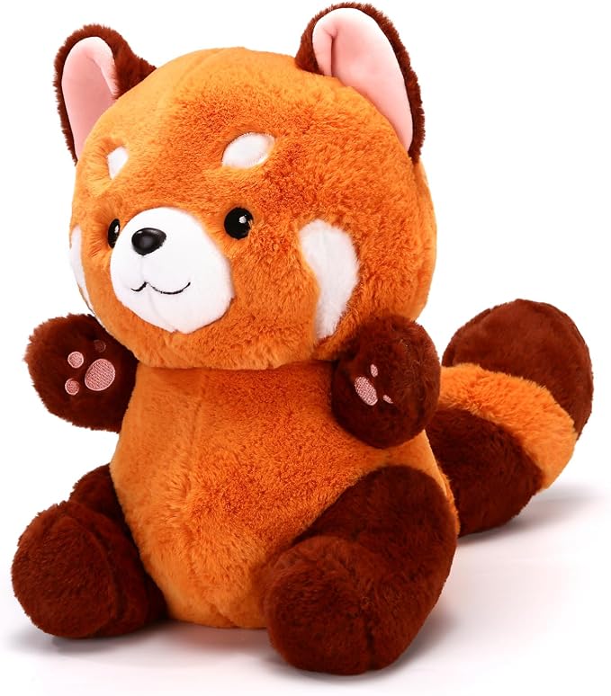 Riuhot Big Red Panda Plush Toy - Red Panda Stuffed Animal Gift for Girlfriend, Kids Birthday - 13.7"