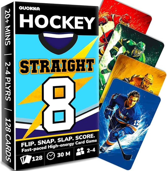 Quokka Hockey Fast-Paced Card Game for Kids & Adults – 128 Cards & Easy Rules – Quick & Fun Matching Game – 2-4 Players – Ages 8+ – Perfect for Family Games Night, Travel and Parties