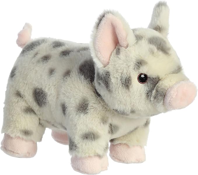 Aurora® Responsibly Made Eco Nation™ Spotted Pig Stuffed Animal - Ideal for Playtime Adventures - Perfect for Birthdays or Just Because - White 10 Inches
