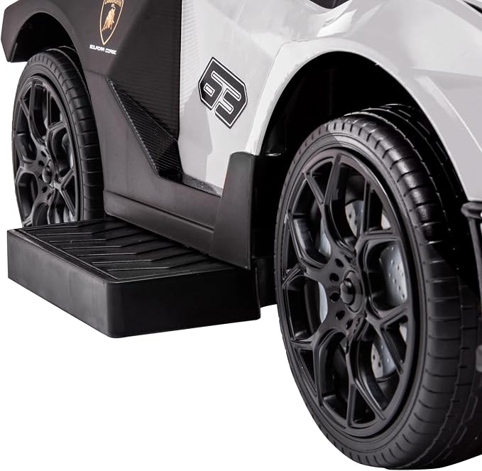 Aosom 2-in-1 Ride On Push Car for Toddlers 1-3, Licensed Lamborghini Stroller Sliding Car, Push-Along with Under Seat Storage Horn Engine Sound and Steering Wheel, Manual, White