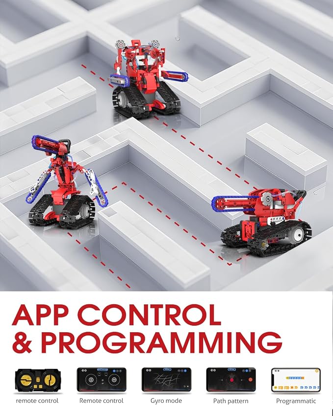 STEM Robot kit for Kids Ages 8-12, 5 In1 Science Building Blocks Kit | Remote & App Control Chainsaw Robot Toys, Technic Engineering Construction Sets for Kids 8 9 10 11 12 13 (429PCS)