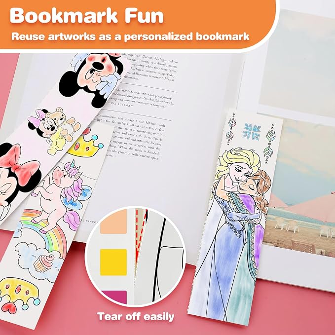 Paint with Water Coloring Books for Kids - 5 Pack, Pocket Mess Free Watercolor Painting Kit, Water Color Paint Set Arts and Crafts Gift for Girls Ages 4 5 6 7 8+, Travel Activity Toy