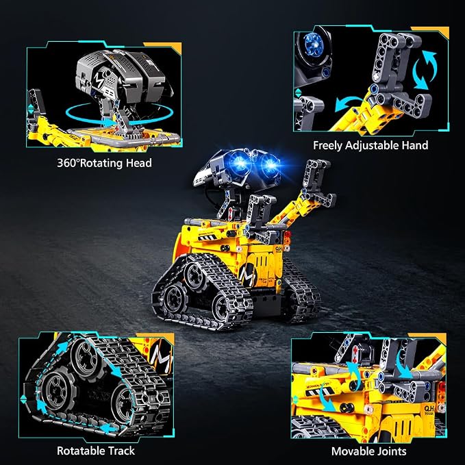 HOGOKIDS Robot Building Toys for Kids - 5 in 1 Remote & APP Controlled Building Set | RC Wall/Engineer Robot/Mech Dinosaur STEM Toys for Boys Girls Age 6 7 8 9 10 11 12+ Year Old (520 Pcs)