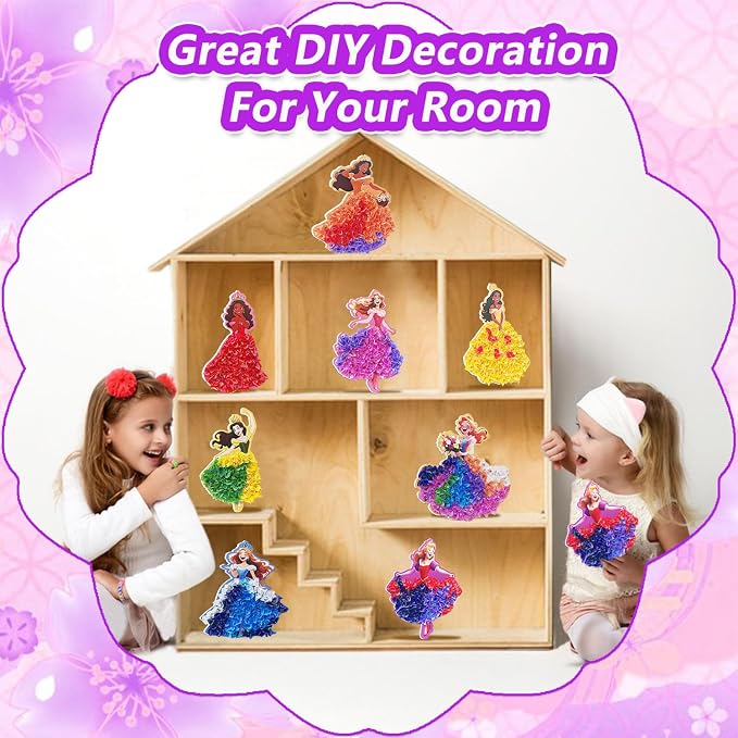 JRD&BS WINL DIY Princesses-Poke in Fun Art Kit for Kids Great Creative Activity for Kid Age 3 up Mess Free Art Set for 4-12 Year Old Craft Kit for Children Gifts for Girls&Boys (Princesses)