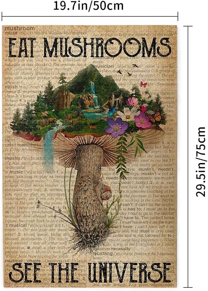 Eat Mushrooms See The Universe Jigsaw Puzzles 1000 Pieces for Adults - Puzzles for Adults & Children Home Decoration