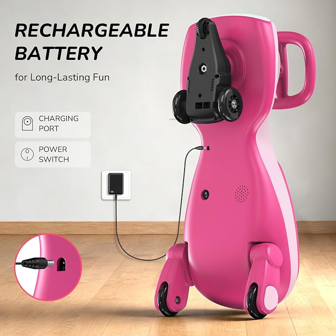 Umatoll 12V Electric Wiggle Car for Kids with Pedal, Display, Rechargeable Battery, LED Light, Bluetooth, Light-Up Wheels, Anti-Rollover, 2 Speeds, Ride on Toys, Birthday Gifts for Age 3+, 150Lbs