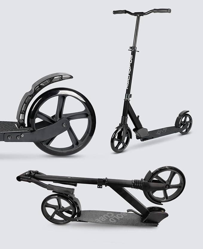 BOLDCUBE Big 2 Wheeler | Scooter for Kids & Teens Ages 7+ Years | Play & Commute | Front Suspension Fit with 200MM Wheels | Height Adjustable 86 to 111 cm