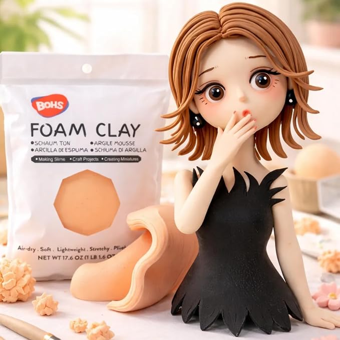 BOHS Peach Modeling Foam Clay - 1.1 Lbs, Squishy,Soft, Air Dry -for Flower Mirror,Cosplay,Fake Bake, Slime Supplies-500g