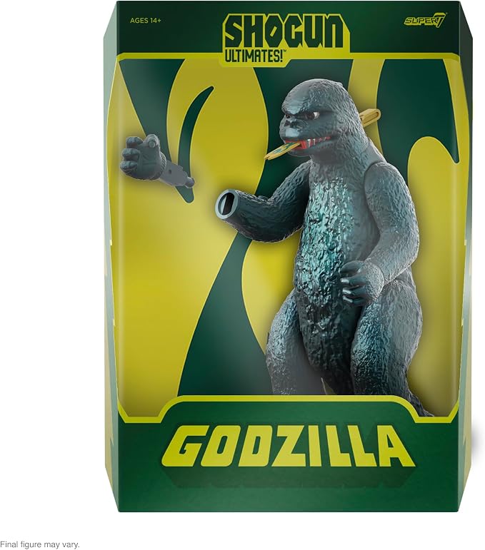 Super7 ULTIMATES! Toho Shogun Godzilla (Green Metallic Hawaii) - 8" Toho Godzilla Action Figure with Accessory Classic Monster Movie Collectibles
