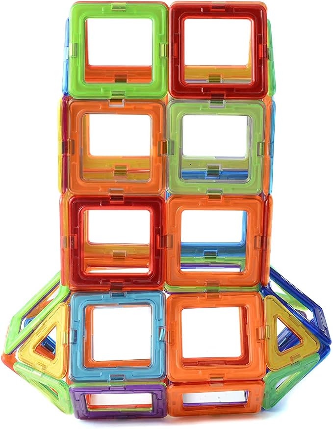 Magnetic Building Tiles Set for Kids, STEM Educational Construction Toy with Strong Magnets, Colorful Magnetic Blocks for Creative Play, Ages 3+
