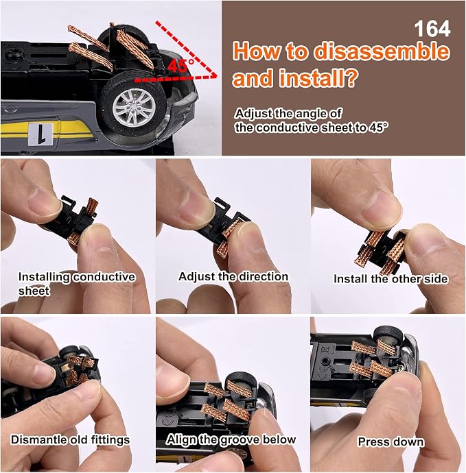 AGM MASTECH Replacement Brushes with Guide Blade for 1:64 HO Slot Cars