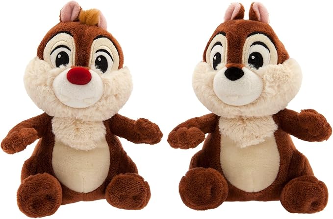 Disney Store Official Mini Bean Bag Plushies - Chip ' n Dale - Cute Stuffed Animal with Detailed Sculpting, Embroidered Features, & Bean Bag Bottom - Plush Toys for Kids