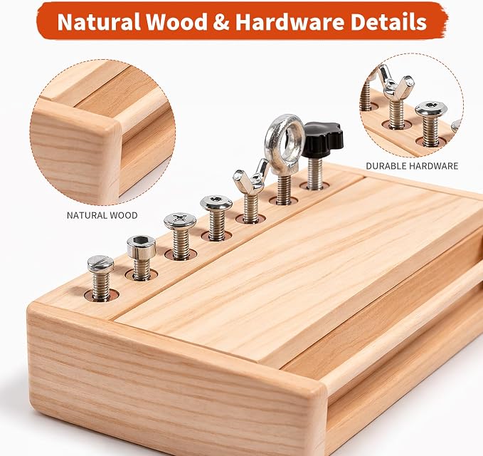 INIFEIDALA Montessori Toys for 3 4 5 Year Old,Montessori Screwdriver Board Set-Lock and Key Toy,Kids Tool Set,Preschool Learning Sensory Activities - Fine Motor Skills - STEM Toys