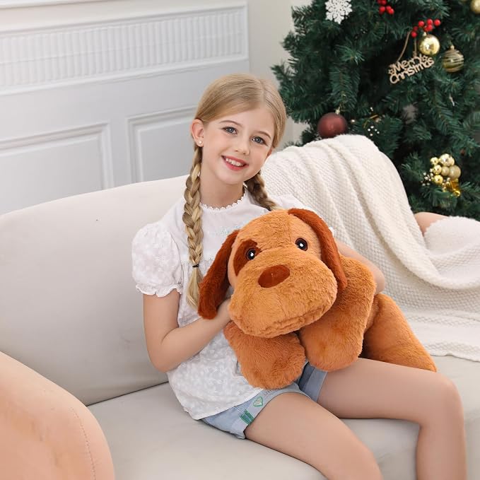 JellyMallow 5lbs 24 Inch Dog Weighted Stuffed Animals, Weighted Dog Plush, Weighted Stuffed Animal Plushies Pillows Gifts for Adults, Women, Men, Boys, Girls and Kids