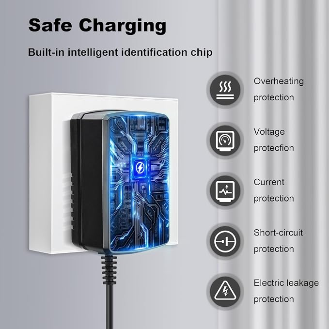 12V Charger for Kids Ride On Car Toys Best Choice for SUV Kid Trax Dynacraft Bumper Kidzone Jeep Tractor 12 Volt Universal Battery Charger