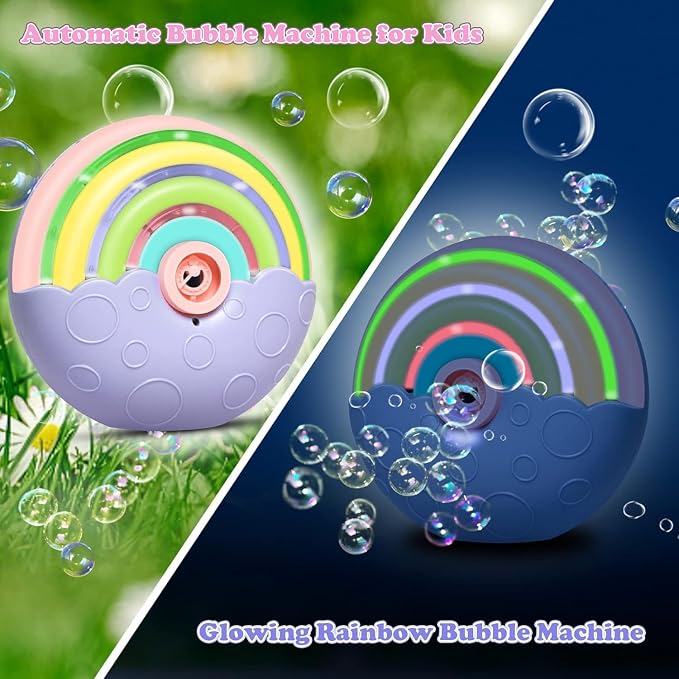 Astronaut Soap Bubble Machine Fireworks Bubble Machine for Kids 20000+ Bubble per Min/Lights/DIY Stickers/240ml Solution Automatic Bubble Machine Toy for Kids Summer Outdoor Party Wedding (2022 P)