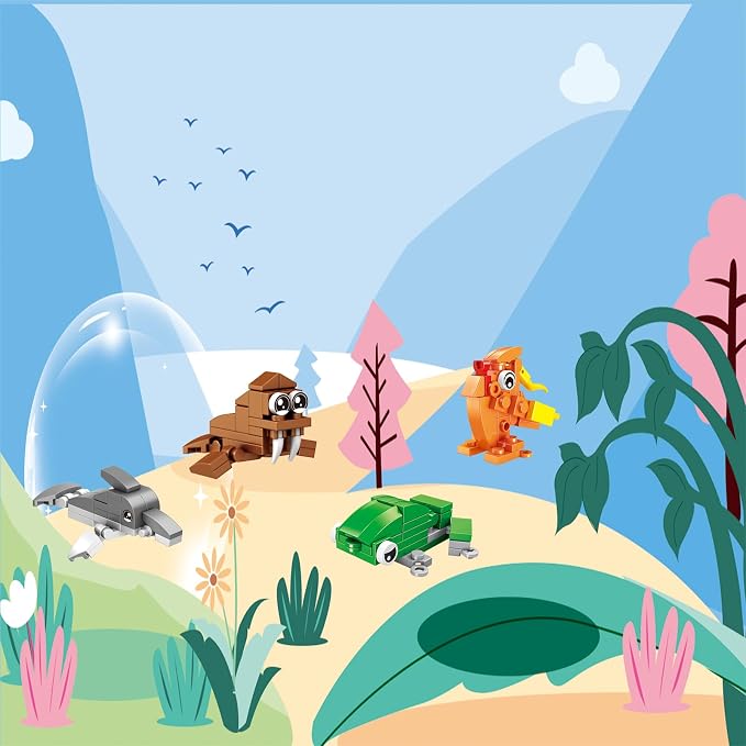 BRICHBROW Building Blocks Party Favors - 24 Pack Mini Animal Building Sets for Kids 6-12, STEM Learning Toys for Birthday Gifts, Classroom Rewards, Goodie Bags & Holiday Stocking Stuffers