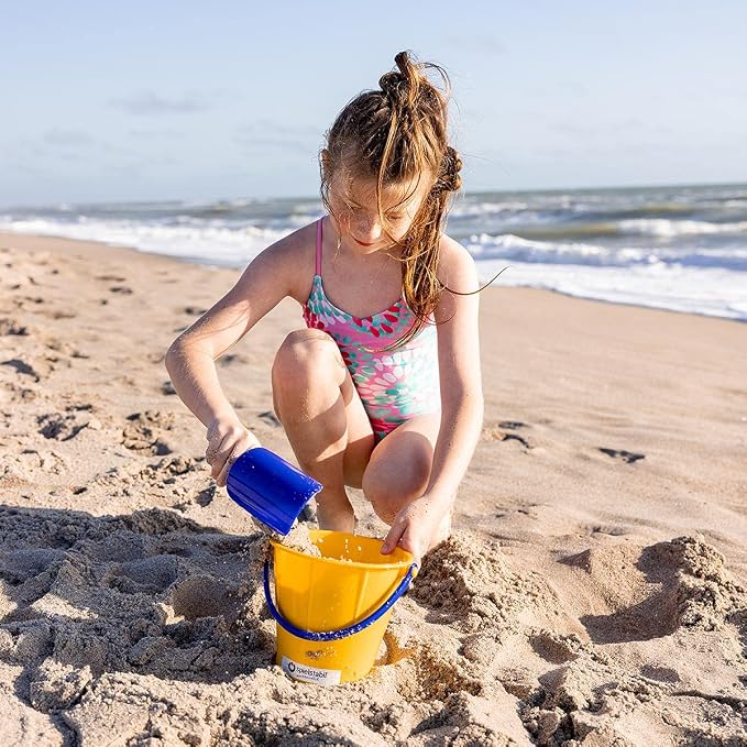 Spielstabil Beach Toys Bundle - Large Sand Scoop Outdoor Play Equipment 3 Pack, Colors Vary, Heavy Duty Sandbox Toys, German-Made Beach Essentials for Kids Ages 2.5 Years and Up
