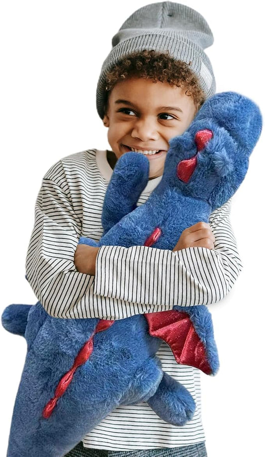 Pterosaur Stuffed Animal with Wings - Cute Soft Dinosaurs Plush Toys Little Flying Dragon Plushies Pillow Doll Christmas Birthday Gifts for Kids Boys Girls (Blue,35.43inch/90cm)