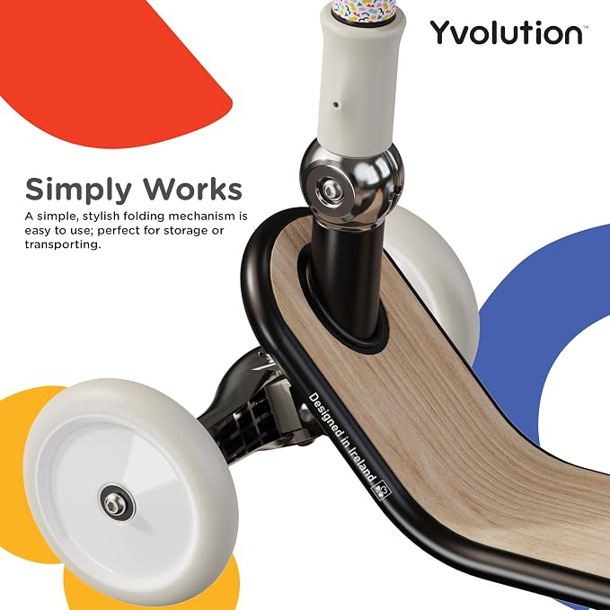 Yvolution Y Glider Classic 3-Wheel Kick Scooter for Kids – Lean-to-Steer, Adjustable Handlebar, Foldable Design – Ages 3-8, Max Weight 110lbs