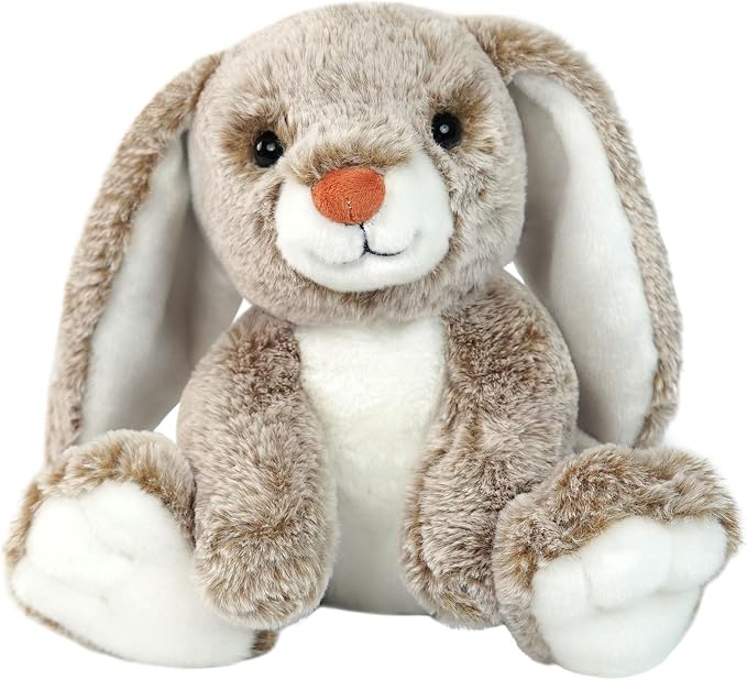 Bunny Stuffed Animal Rabbit Plush Toy Cute Big Feet Sitting Plushie Easter Basket Stuffers Gifts for Kids Girls Boys Comfort Companion Cuddle Buddy Huggable Doll Weighted Feel 8 Inch 7.1 oz