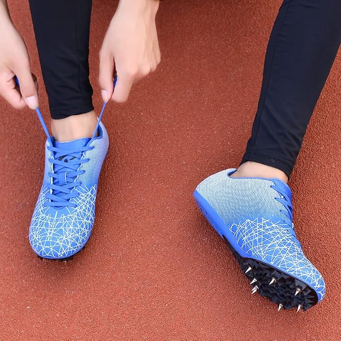 Track Spike Shoe for Men Professional Field and Track Shoes Breathable Running High Jump Racing Shoes