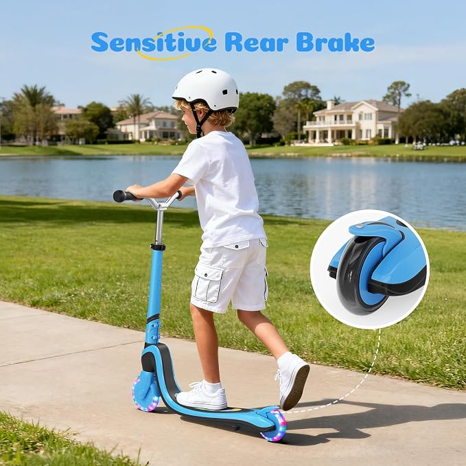 Tonbux Scooter for Kids with Light-Up Wheels & Deck, Adjustable Heights 2 Wheel Kids Scooters for Kids 5-7, Toddler Scooters with 4 Lighting Modes Deck