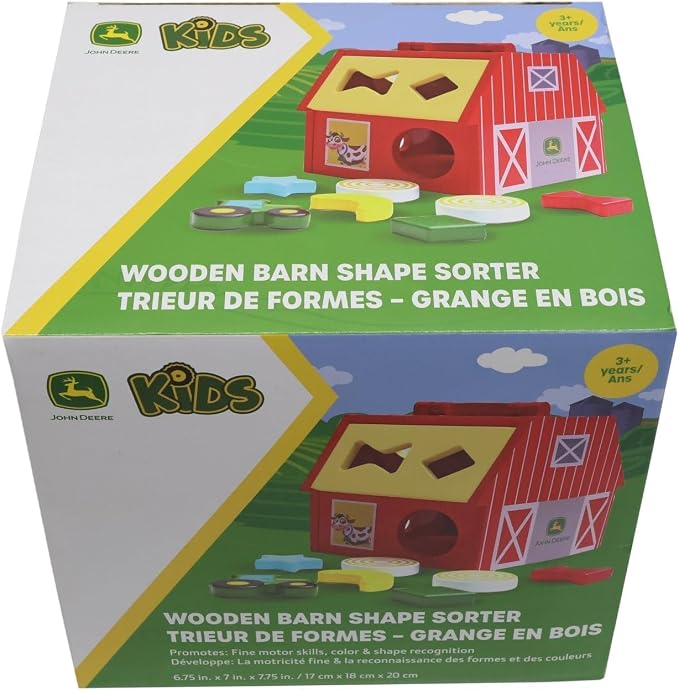 John Deere Wooden Barn Shape Sorter Toy - LP87304