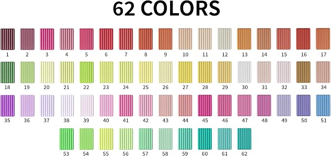 Polymer Clay 62 Colors, Modeling Clay for Kids, Non-Sticky Oven Bake Clay with Sculpting Tools and Accessories, Halloween Christmas Gift for Children and Artists