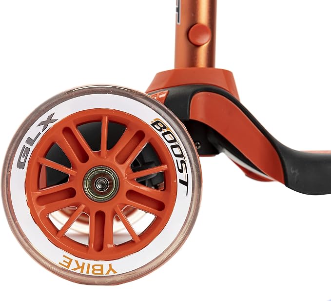 YBIKE GLX Boost Scooter with Adjustable Steering and Handlebar Height for Kids