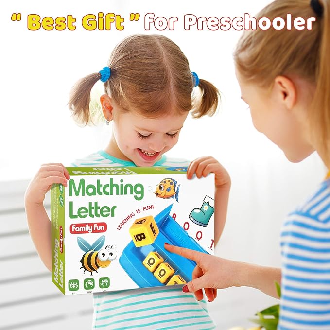 HahaGift Toddler Girl Toys Age 3 4 5 6 7，Matching Letter Game Preschool Learning Educational Toys for Kids 3-8 Year Old Boys Girls, Best Christmas Birthday Toy Gift for 3 4 5 Years Old Kindergartener