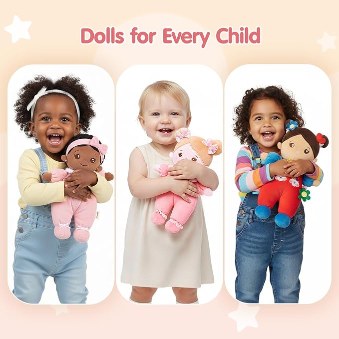 OUOZZZ 10" Black Baby Doll - 1 Year Old Girl Birthday Gifts First African American Baby Dolls for Toddler Girl Toys, Snuggle Buddy for Infants