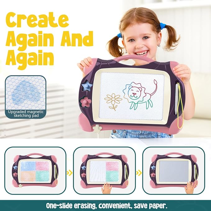 Magnetic Drawing Board, Toddler Toys for Age 1 2 3 Boys Girls, Toddler Drawing Board, Birthday Easter Christmas Halloween Kids Toy Gifts for Boys and Girls