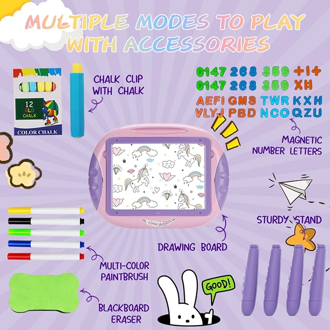 MAYESAR Gifts for 1-2 Year Old Girls,Toddlers Toys with Magnetic Letters and Numbers, Art Easel for Kids 1 2 Year Old, Girl Birthday Christmas Gifts (Purple)