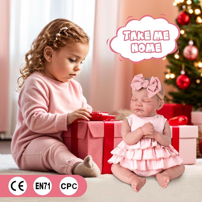 Aori Reborn Baby Dolls - Realistic 20 Inches Real Life Baby Doll with Feeding Kit, Lifelike Newborn Baby Girl Perfect for Kids 3+