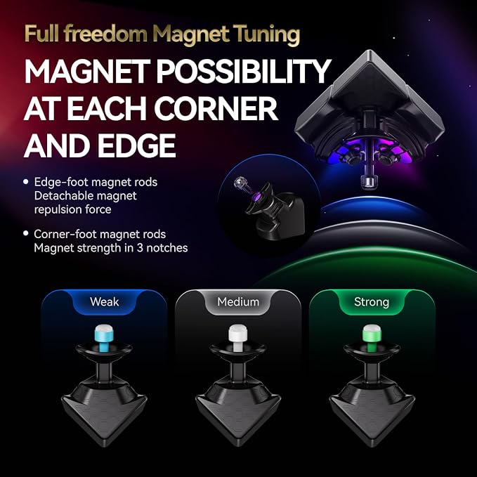 GAN 16 Maglev MAX Speed Cube 3x3 Magnetic, Power Stability Handfeel Max Professional Speedcube, Brain Teaser Puzzle Fidget Toy for Kids Adults, 2025 Pinnacle Flagship UV Version GAN16, 56mm