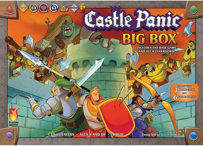 Castle Panic Big Box 2e by Fireside Games | Complete Cooperative Strategy Board Game Collection with Base Game, 4 Expansions, and 13 Promos | Family Board Game for 1–6 Players Ages 8+