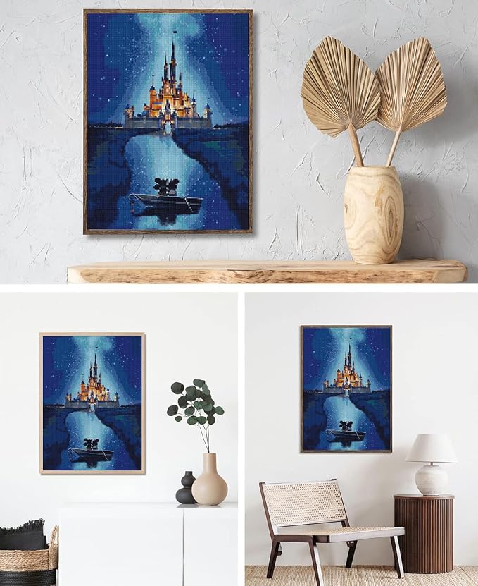 JAKI Diamond Painting Kits for Adults-Castle Diamond Art Kits for Adults,Gem Art Kits Pictures Arts Craft for Home Wall Decor (12x16inch)