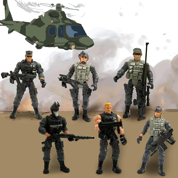 Army Men Action Figures, Soldiers Toys Army Men Set for Boys 4-7,Army Men Action Figures Military Playset Toy with Weapon for Toddler Age 3+
