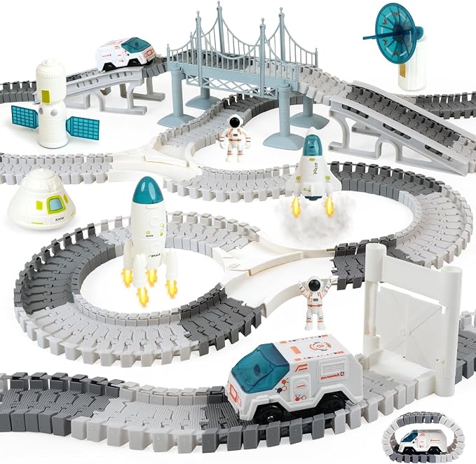 Race Track Set for Kids - Best Birthday Gift for Boys 3 4 5 6 7 Years Old, 290+ PCS DIY Flexible Tracks Toys with Cars