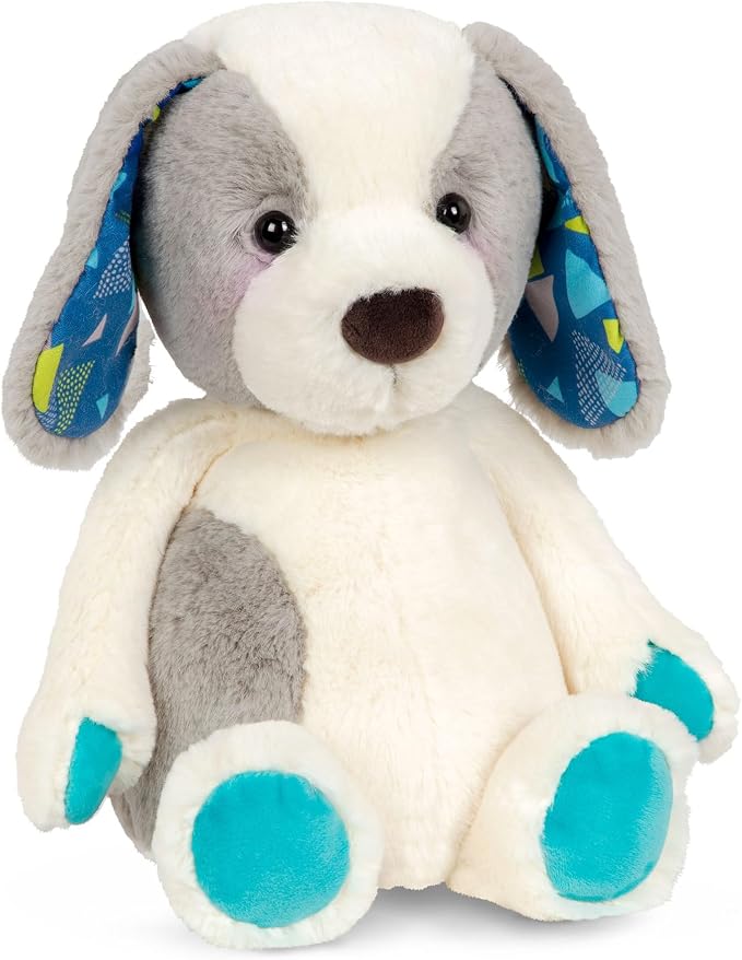 B. toys – 12-Inch Plush Dog – Huggable Dog Stuffed Animal Toy – Soft & Cuddly Plush Puppy – Washable – Newborns, Toddlers, Kids – Happy Hues – Candy Pup – 0+ Months