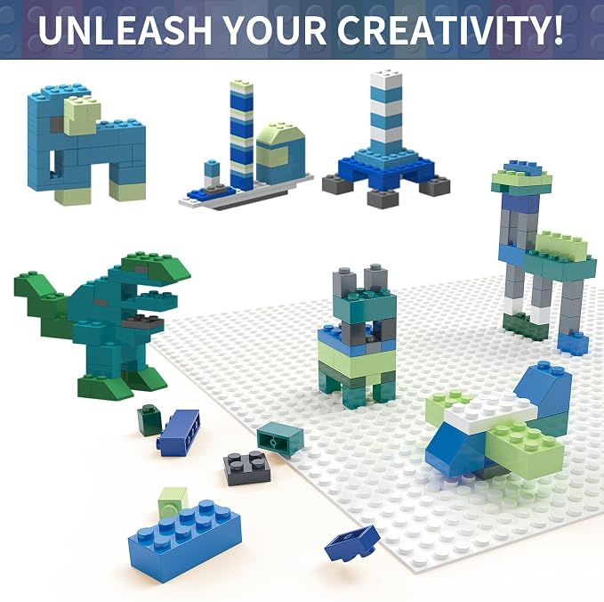 1500 PCS Classic Building Bricks - Standard Size Basic Bulk Blocks Compatible with Major Brands, 8 Natural Colors for Forest & Ocean Scenery, STEM Toys for Kids Ages 6+