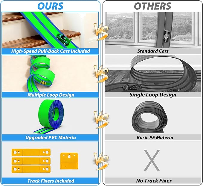 15 Ft Flexible Race Car Track (Aqua Green) for Kids,Flex Track Starter Set Compatible with Hot Wheels and Diecast 1/64th Cars,Portable Racetrack Roll Up Race Track with 4 Racecars and Suction Cups